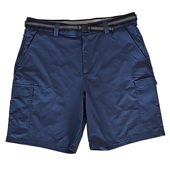 Orvis Tech Cargo Short Navy Blue Stretch Comfort Seven Pockets Belt Men's Sz 38 - Picture 1 of 9